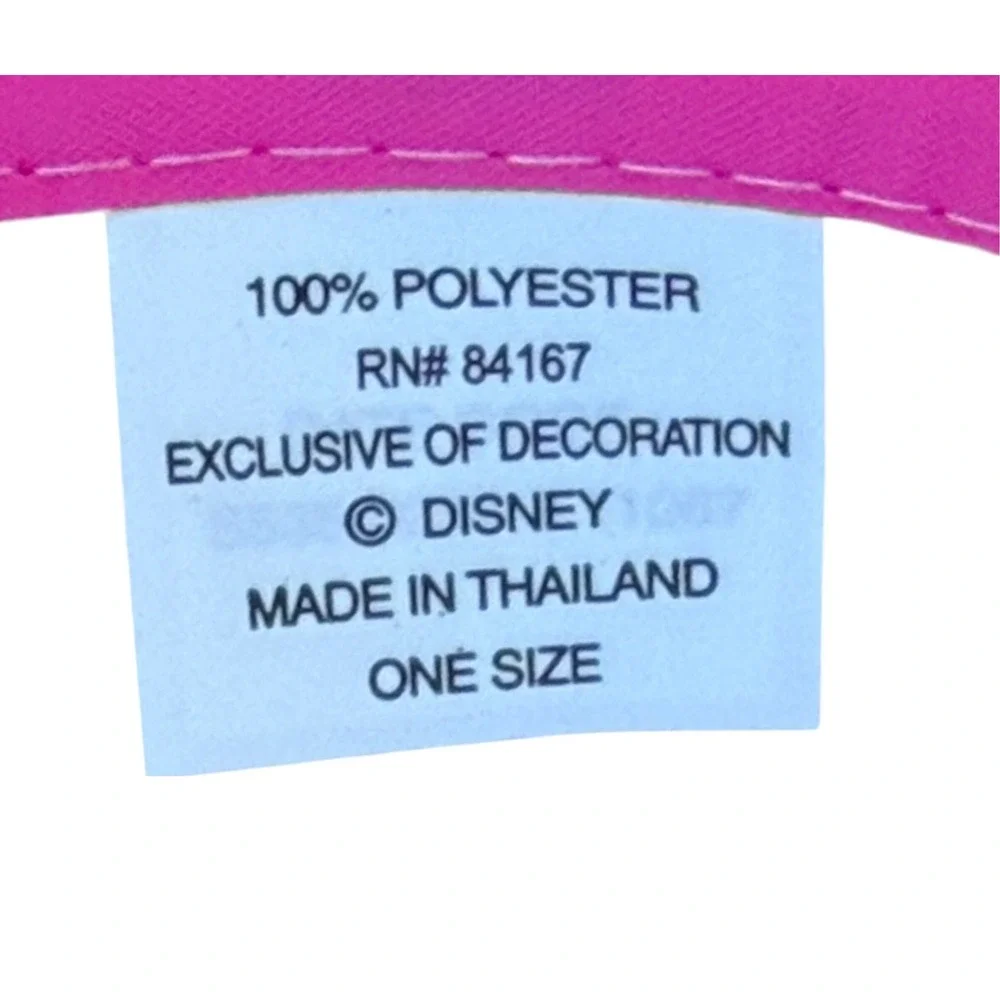Disney Princess Mickey Ear Hat Girls One Size Pink Tiara Veil Rhinestone Costume